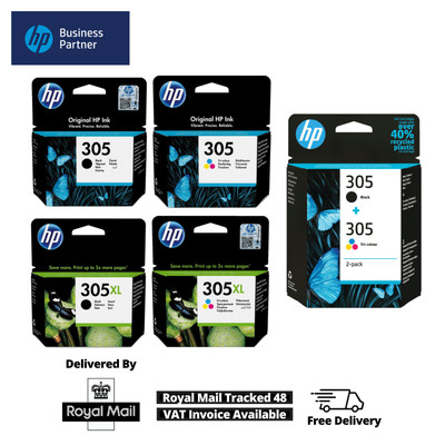 Genuine HP 305 / 305XL / Black / Colour Ink Cartridges For HP DeskJet 2722 Lot