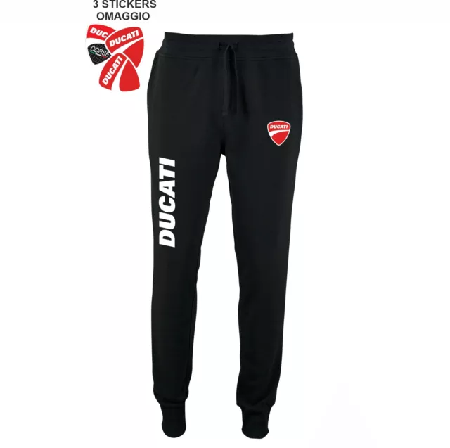 Pantalone tuta felpato Ducati Corse GP moto new Replica con adesivi omaggio