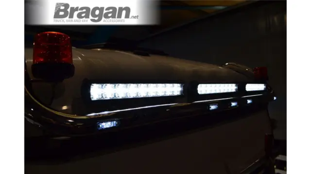 Roof Light Bar + Flush LEDs + LED Spot Bars For Renault T Range Truck - BLACK