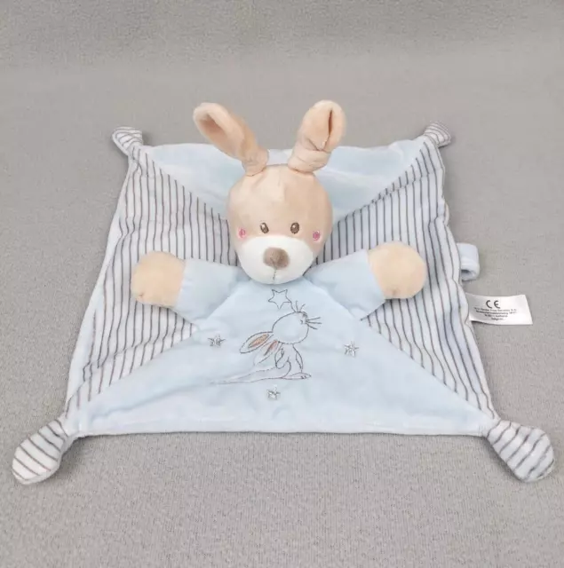 Doudou Plat Lapin Bleu Etoile Argent SIMBA TOYS KIABI attache tétine