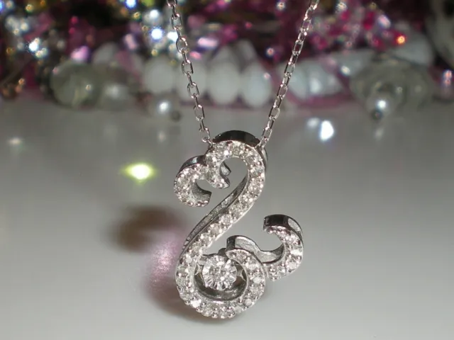 Jane Seymour Open Hearts 10K WG 1/4ct DIAMONDS IN RHYTHM Diamond Necklace 💎 KAY