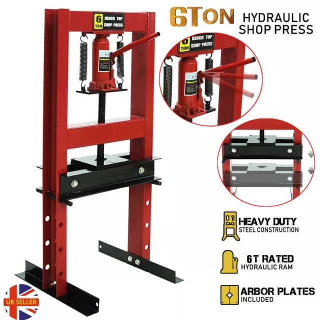 6 Ton Red Hydraulic Shop Press Industrial Workshop Garage Floor Standing Tools