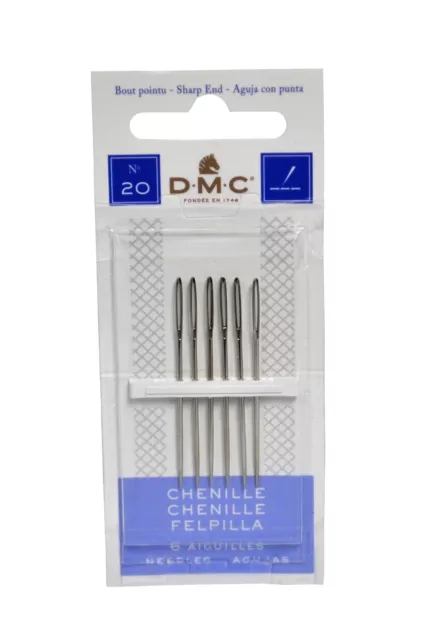 Agujas afiladas de oruga DMC talla 20