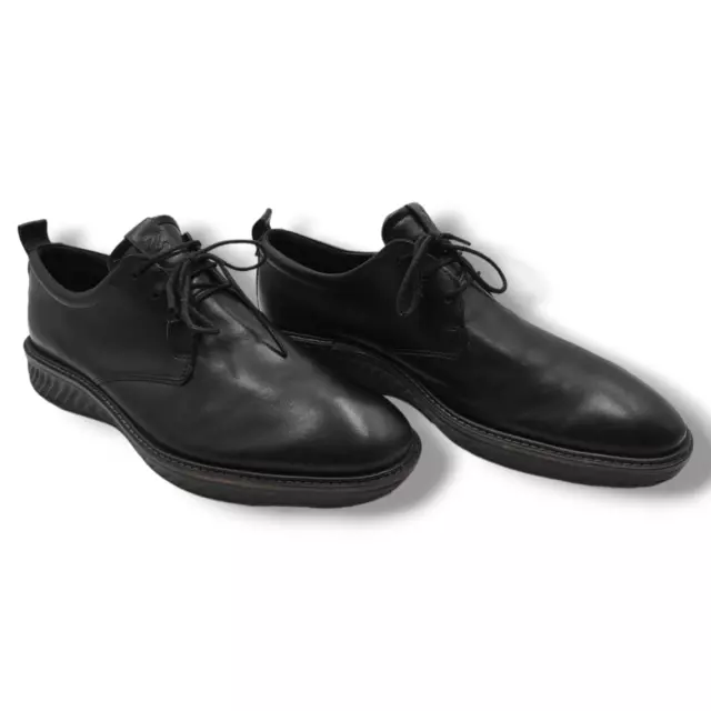 Ecco Men's ST.1 Hybrid Plain Toe Derby Oxford Sz 9 Dress Shoe Black Leather EUC