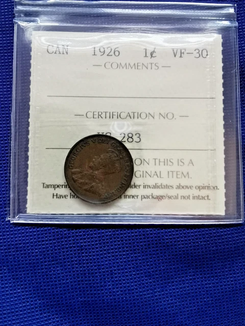 I.c.c.s. 1926 One Cent Penny -Copper-Coins