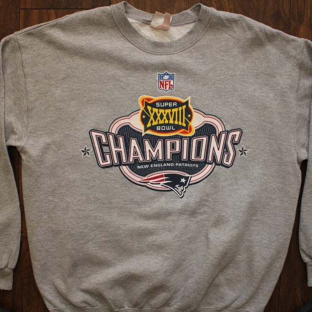 Felpa pesante vintage Lee Super Bowl New England Patriots maglione NFL XL 2