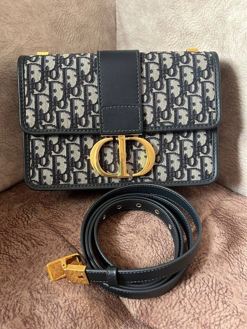 Christian Dior womens  Montaigne 30 Bag Oblique Jacquard Blue