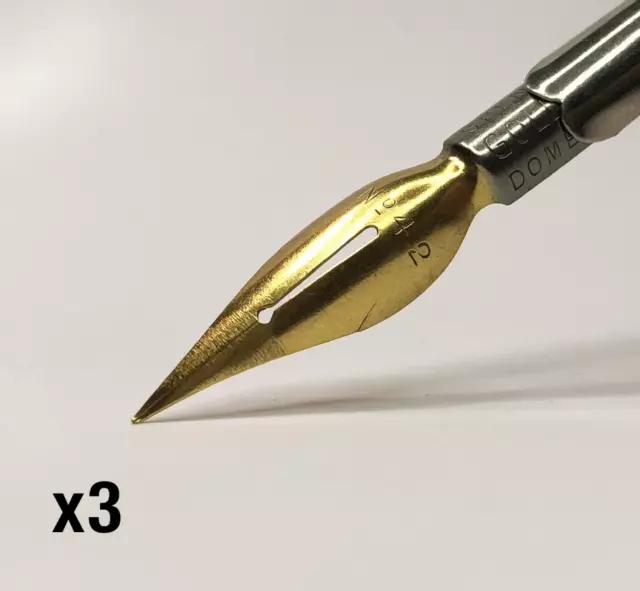 Manuscript Dip/Mapping Pen Nibs x 3 in Leonardt & Co. metal tin