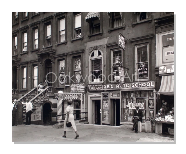 Lenox Avenue in Harlem Photo Reprint, New York City Street Scene c1930s