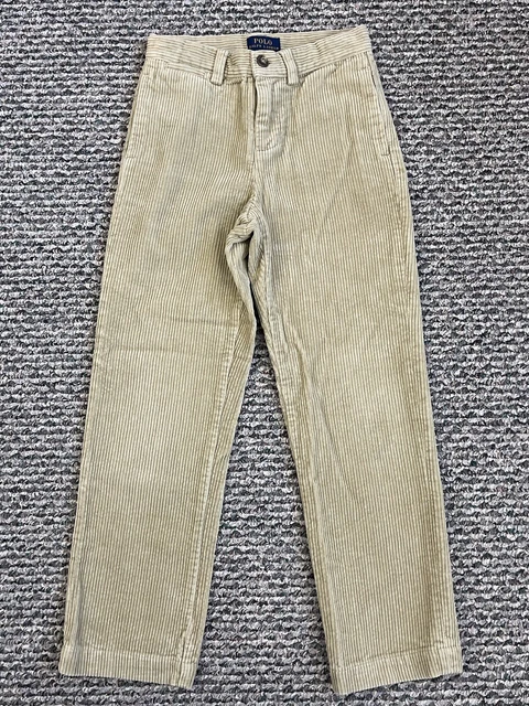 Polo Ralph Lauren Pants Boys Sz 7 Khaki Corduroy Dress Adjustable Waist Button