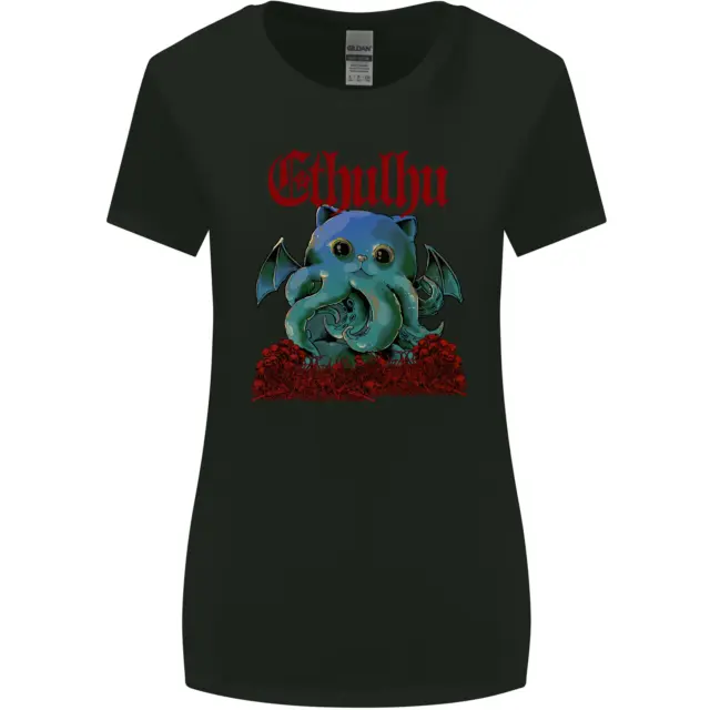 Cathulhu Funny Cat Cthulhu Parody Kraken Womens Wider Cut T-Shirt