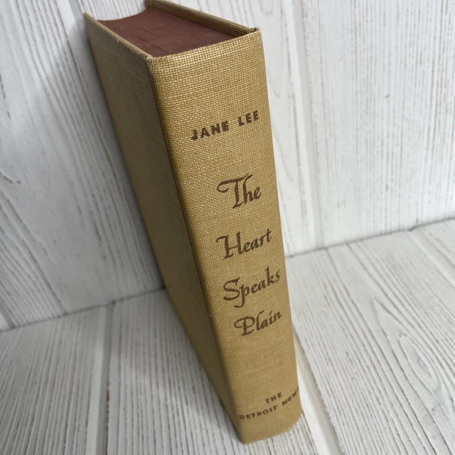 Click On Detroit THE HEART SPEAKS Plain Detroit News Jane Lee HC Book 1949 Signed £9.60 ...