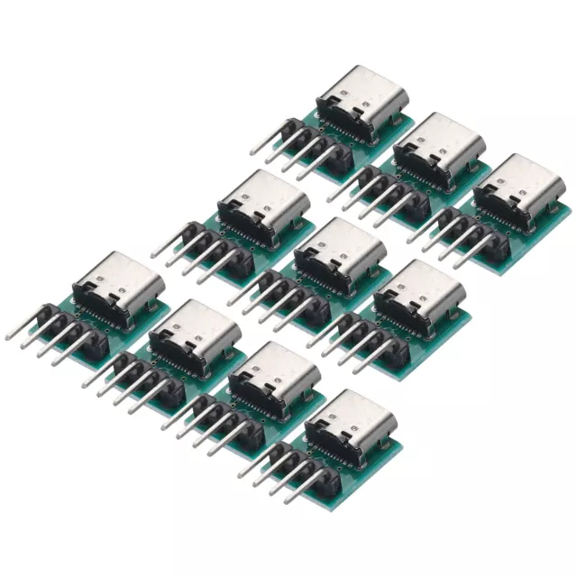 10Pcs USB3.1 Type C Female Test Board with 4Pin PCB Board with Angled Pin Header