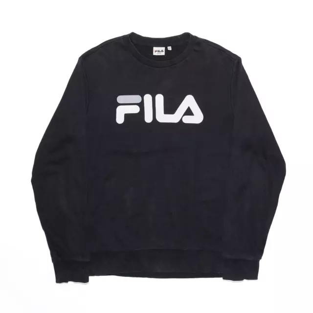 FILA Womens Black Regular Big Logo Crew Neck Sweatshirt M