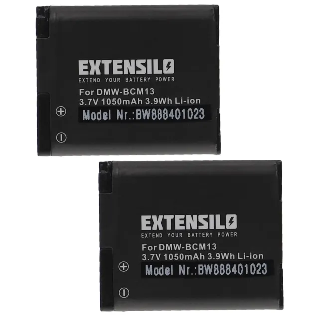 2 Batteries pour Panasonic Lumix DMC-ZS35W DMC-ZS35K DMC-ZS40S DMC-ZS40K 1050mAh