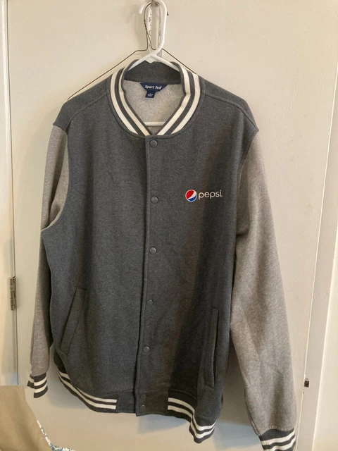 Pepsi  grey gray button up embroidered  Sport tek   Jacket men's adult Large