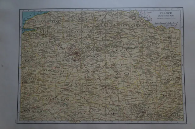 Large Maps of France from after WWII Atlas - each page is 20x13.5 inches