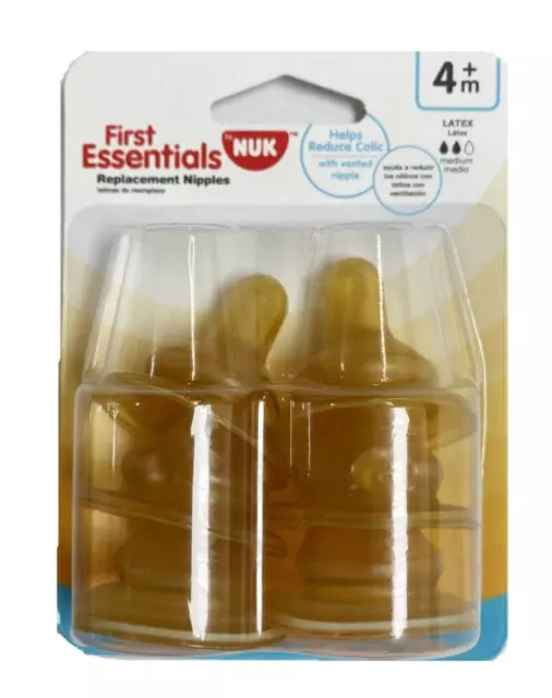 6pc NUK First Essentials Replacement Nipples 4+ Months Medium Flow