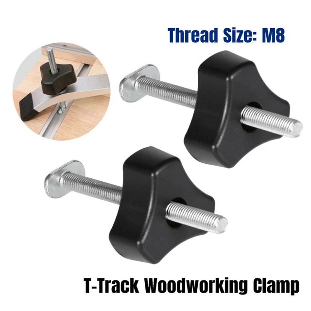 2 Sets M8 T-Track Bolts-Knobs T Slot-Bolts And Knobs-Clamps For Woodworking Jigs