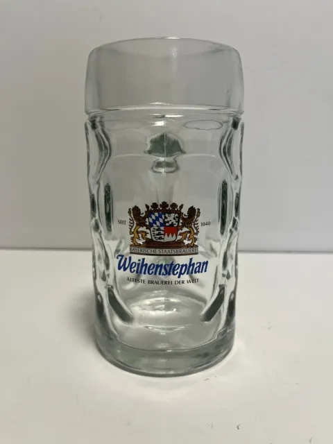 Weihenstephan German Dimpled  Beer Glass Mug 0.5 Liter