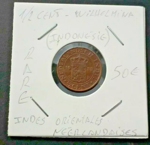 NETHERLANDS EAST INDIES 1/2 Cents 1933 - SCARCE ✔