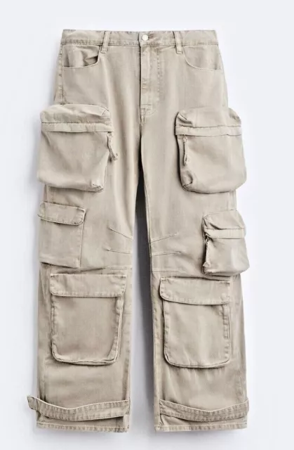 ZARA MAN NWT FW23-24 collection Brown UTILITY POCKET PANTS ALL SIZES  5575/375 $88.88 - PicClick