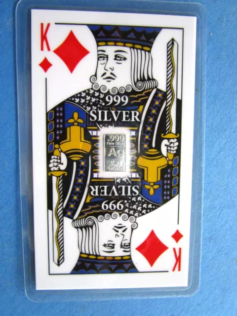 Playing Cards (KINGS) with 2.5 Grain .999 Fine Silver Bar