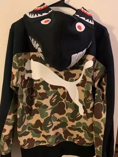 Bape x Puma Collaboration Shark Hoodie Rare Find Bathing Ape