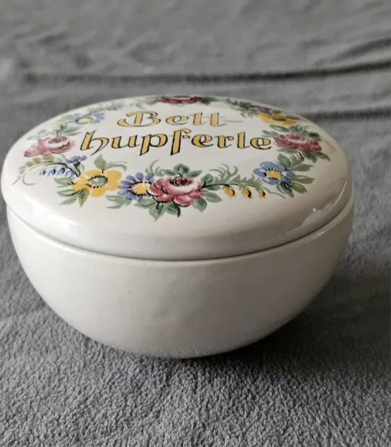 Betthupferle - Keramik Deckeldose / 50er Jahre