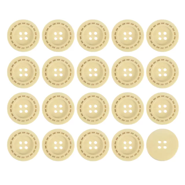 50Pcs Wooden Buttons, 30mm 4 Hole Round Wood Sewing Button, Natural Wood