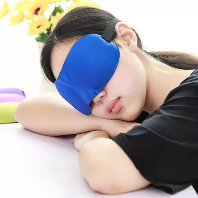 Soft Padded Sleep Mask 3D Sponge Eye Cover Travel aid Shade Blindfold New S4I2 3
