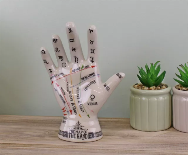 Temerity Jones Porcelain Crackle Phrenology Palmistry Hand Map of the Hand 2