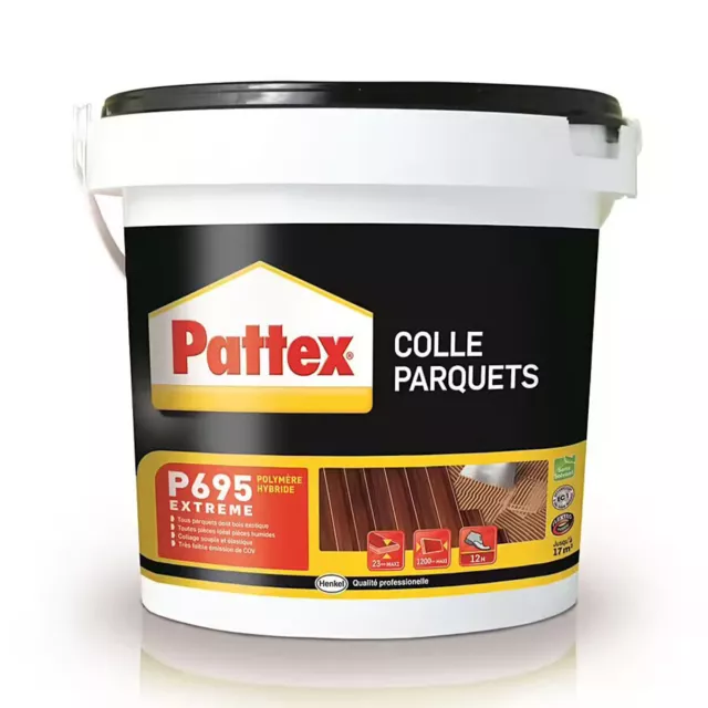 Pattex Parkettkleber P695 - 16 kg - Laminat, Mosaik, exotische Hölzer, Kork, etc