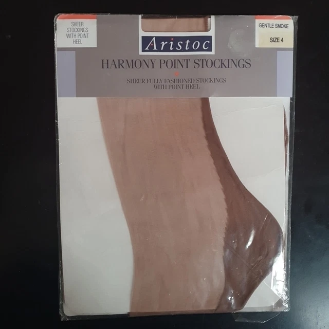 Bas Nylon Vintage "Fully Fashioned" - Taille 2, Marron, Coutures - Pour Porte-jarretelles - Neuf Avec étiquettes