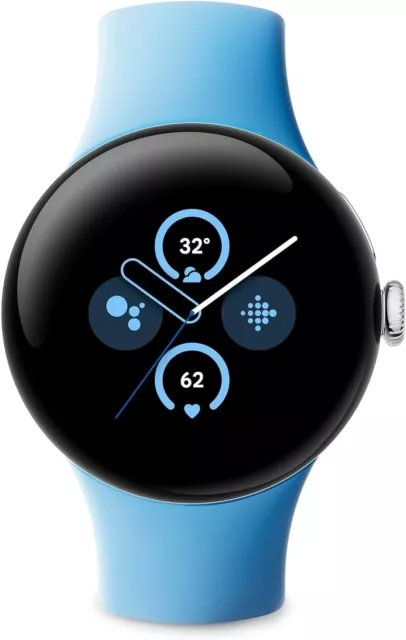Google Pixel Watch 2 Wi-Fi Android Smartwatch With Polished Silver Aluminum Case