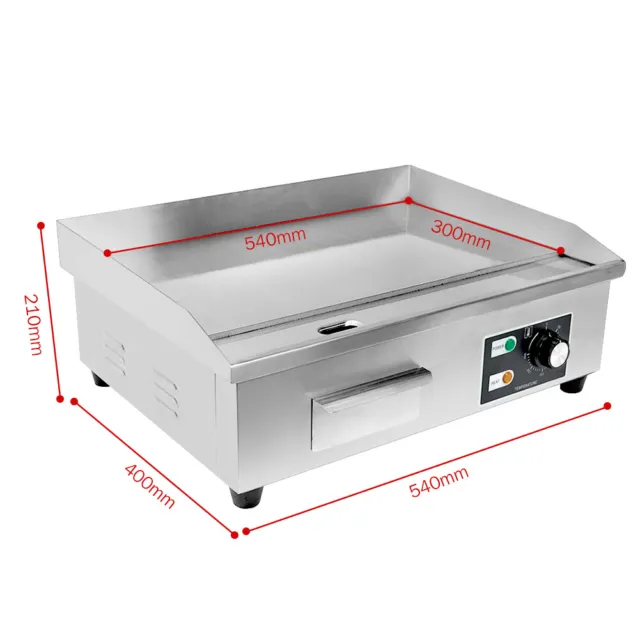 AU Electric Griddle Grill Hot Plate Commercial 3000W Countertop BBQ  50°C-300°C