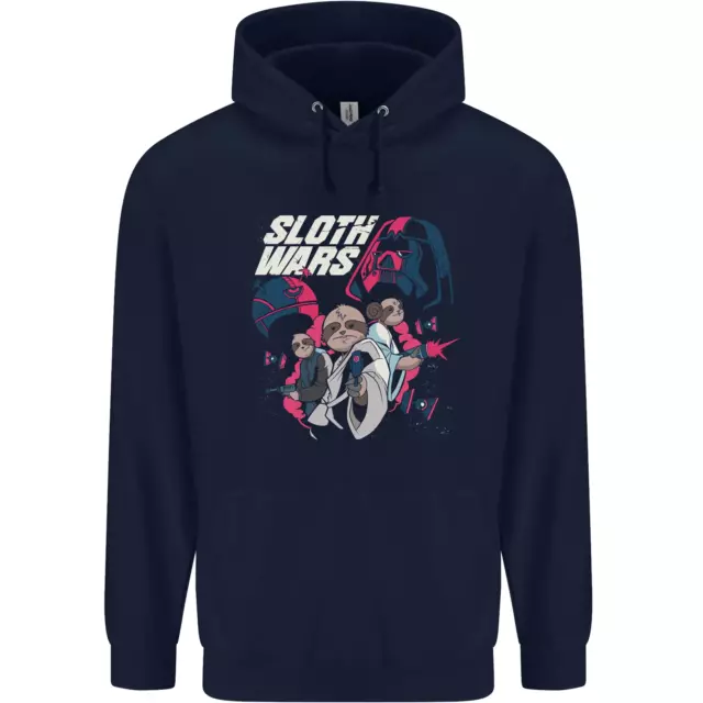 Felpa con cappuccio Sloth Wars divertente parodia TV e film da uomo 80% cotone 2