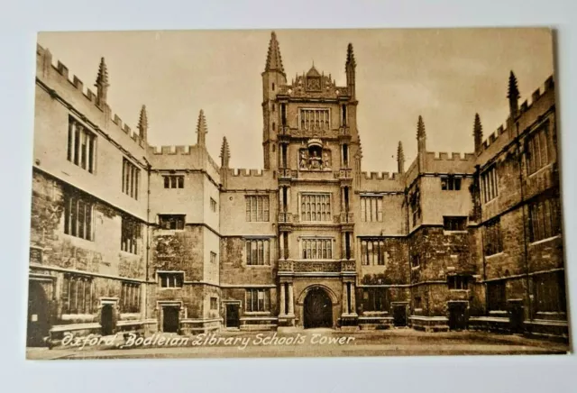 Oxford Bodleian Library Schools Tower Printed Postcard F Frith Unposted Postcard