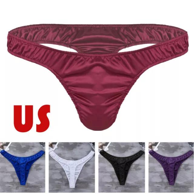 US SISSY MENS Satin Lingerie Panties Bikini Briefs Thongs Underwear ...