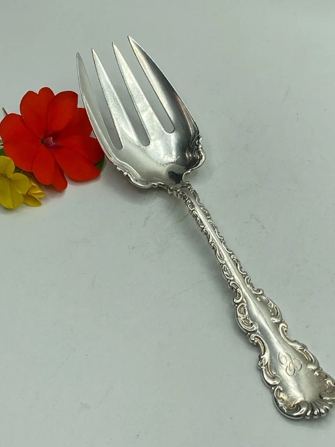 Louis XV by Whiting  Sterling Silver Large Salad Serving Fork 8 3/4" Mono