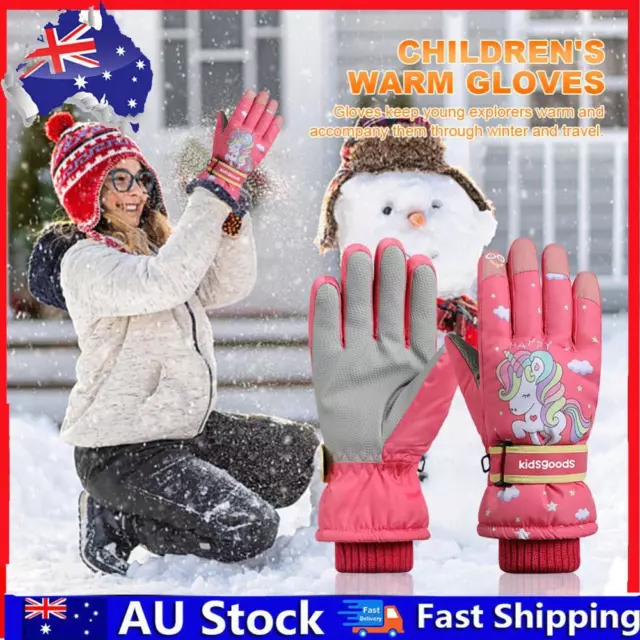 Kids Ski Gloves Breathable Winter Snowboard Glove Cartoon for Outdoor Activities