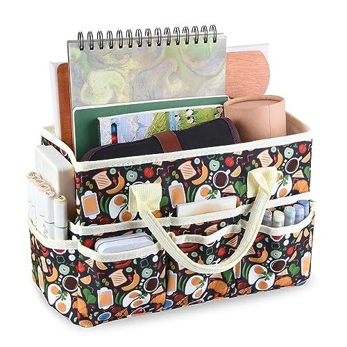 Bolso Organizador Artesanal qianshan con Múltiples Bolsillos Grande Almacenamiento de Arte Caddy con...