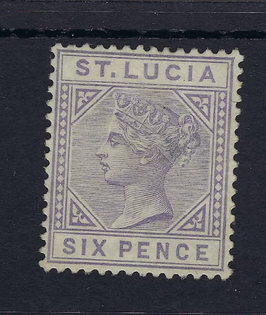 ST LUCIA Scott # 34 MINT / F-VF / LH Six Pence; SCV $300.00