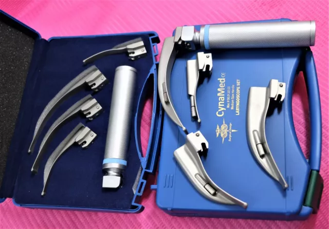 4 Blades And One Handle Laryngoscope Macintosh Intubation Emt Anesthesia Set 2