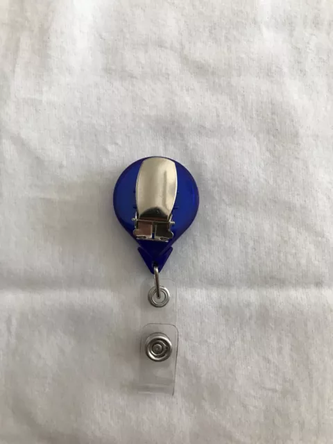 Lot 1000 prix de gros ID porte-insigne bobine rétracter clé clip ceinture bleu rond  2