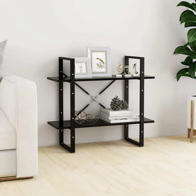 VidaXL Libreria 3 Ripiani 60x30x80 Cm - Mobile In Truciolato Nero - Scaffale Portaoggetti Per Libri E Decorazioni - Fissaggio A Parete Incluso - 4