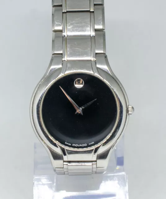 Movado Museum Classic Black Elegant Quartz 84 G2 1894 Wrist Watch