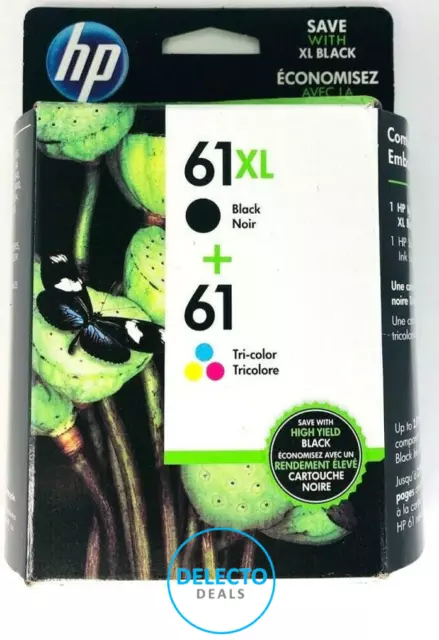 2-PACK GENUINE HP 61XL Black & 61 TriColor Ink DESKJET 2540 2541 SEALED 2024