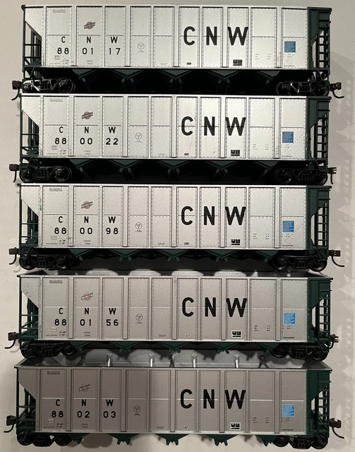 HO Lot of 5 Walthers Chicago & North Western CNW Trinity RD-4 Coal Hopper Set