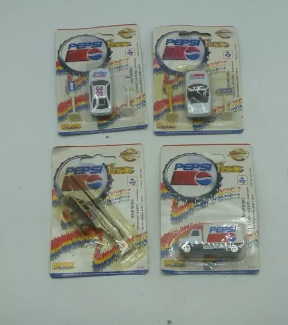 Vintage Pepsi Cola Diecast Special Edition Lot of 4 Racing Team Carded Moc 90s